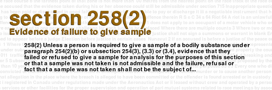 Evidence of failure to give sample