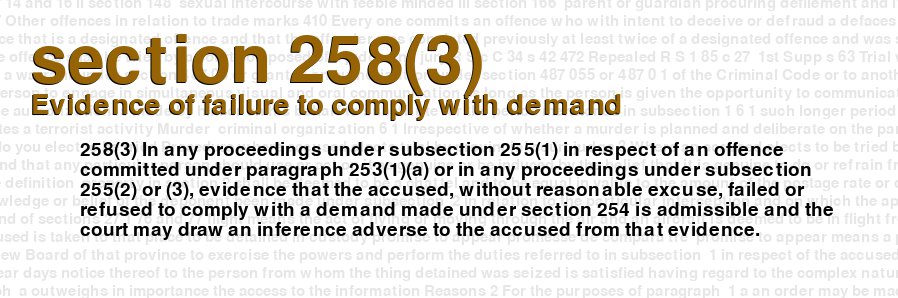 Evidence of failure to comply with demand