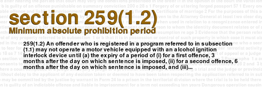 Minimum absolute prohibition period