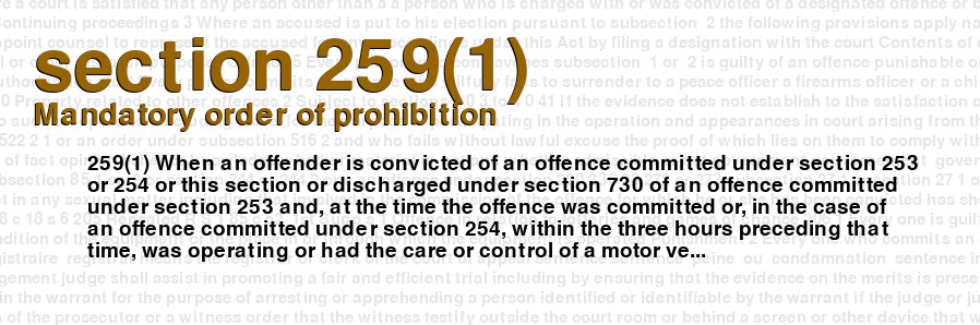 Mandatory order of prohibition