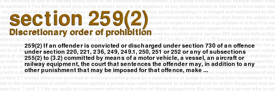 Discretionary order of prohibition