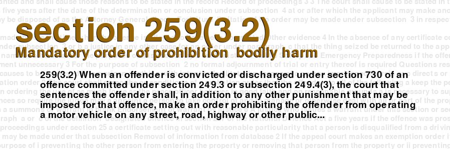 Mandatory order of prohibition  bodily harm