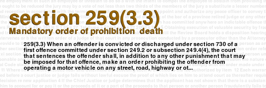 Mandatory order of prohibition  death
