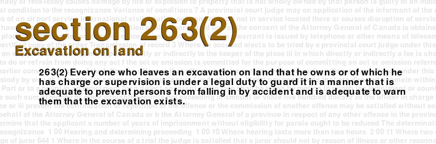 Excavation on land