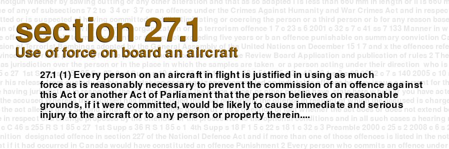 Use of force on board an aircraft