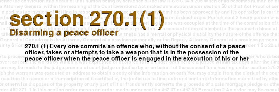 Disarming a peace officer