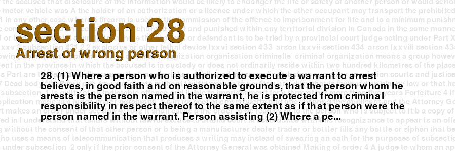 Arrest of wrong person