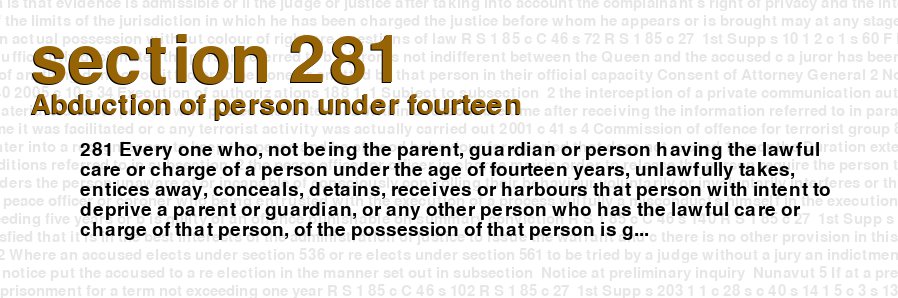 Abduction of person under fourteen
