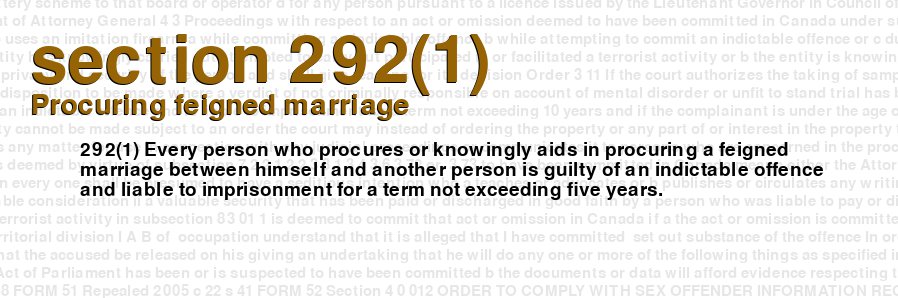 Procuring feigned marriage