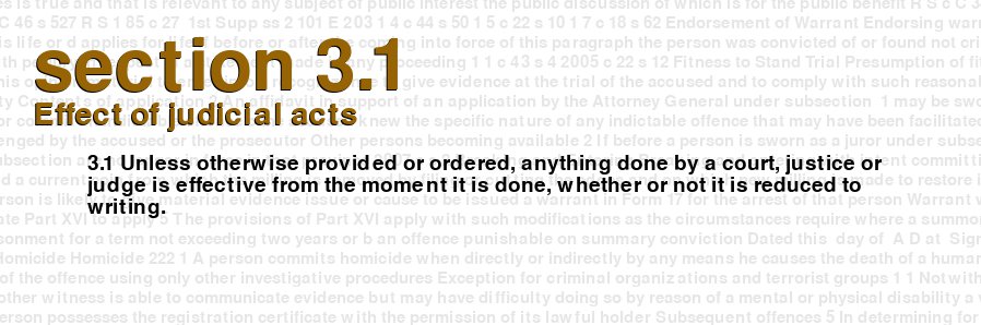 Effect of judicial acts