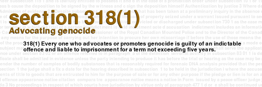 Advocating genocide