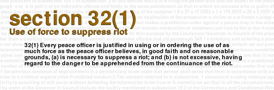 Use of force to suppress riot