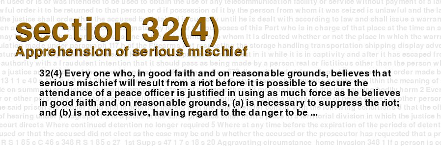 Apprehension of serious mischief