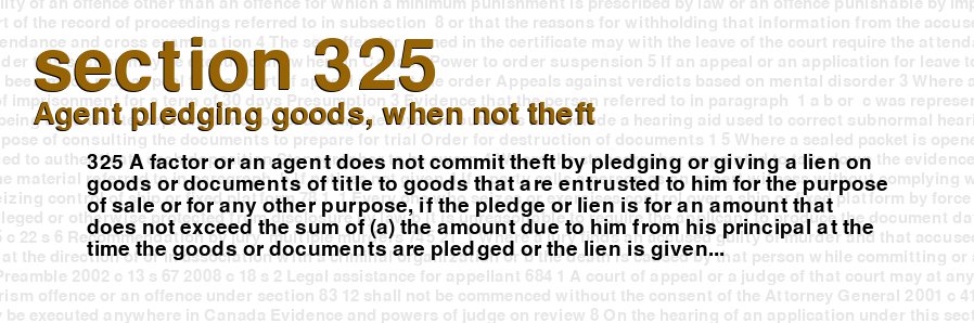 Agent pledging goods, when not theft