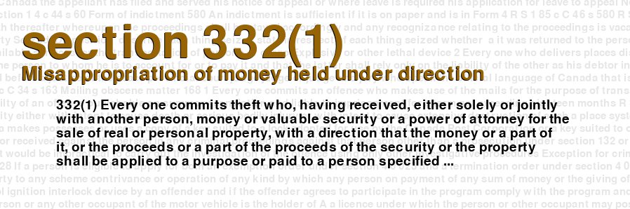 Misappropriation of money held under direction