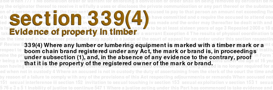 Evidence of property in timber