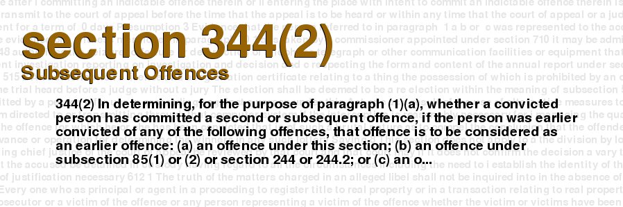 Subsequent Offences