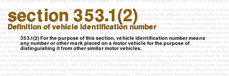 Definition of vehicle identification number