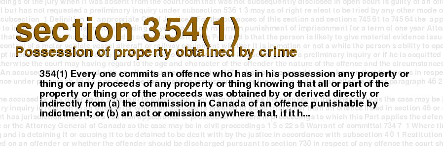 Possession of property obtained by crime