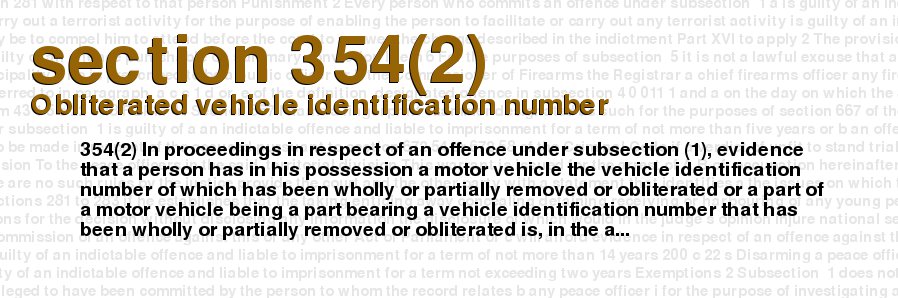 Obliterated vehicle identification number