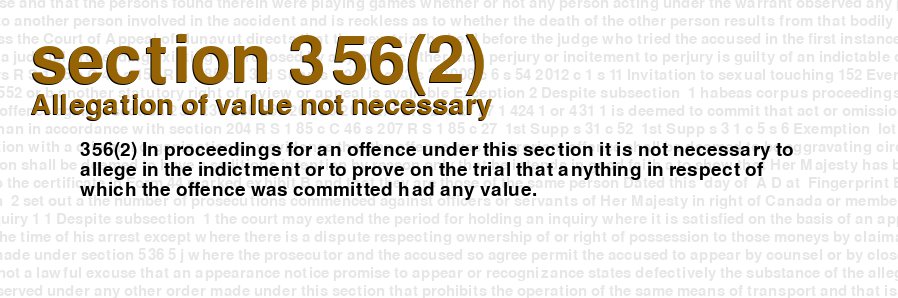 Allegation of value not necessary