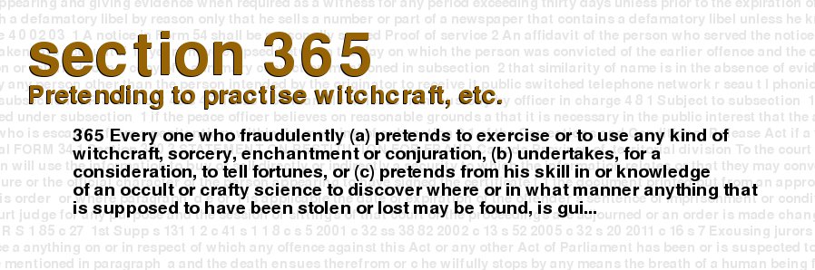 Pretending to practise witchcraft, etc.
