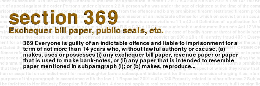 Exchequer bill paper, public seals, etc.