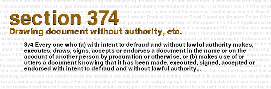 Drawing document without authority, etc.