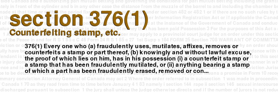 Counterfeiting stamp, etc.