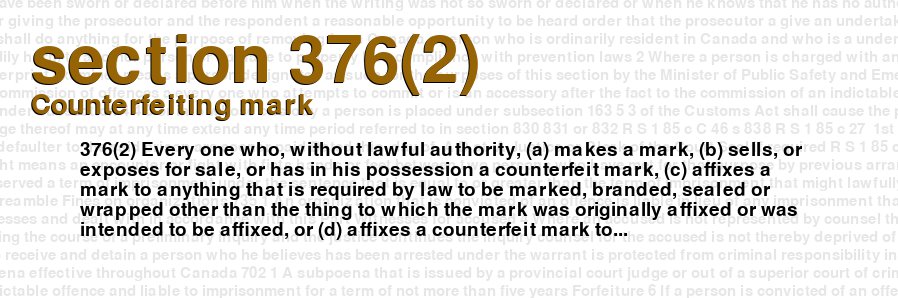 Counterfeiting mark
