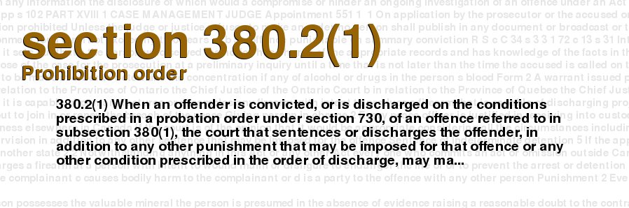 Prohibition order