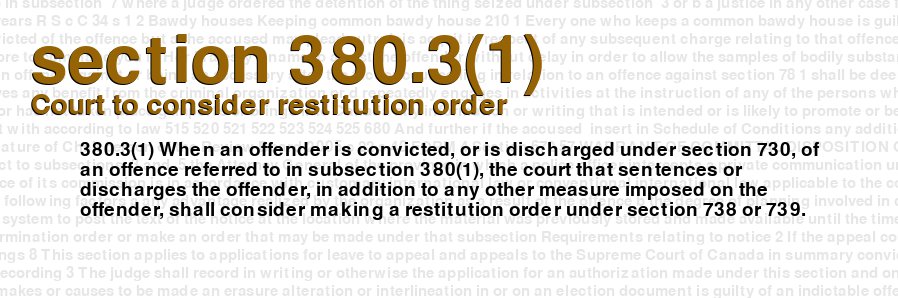 Court to consider restitution order