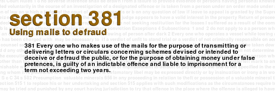 Using mails to defraud