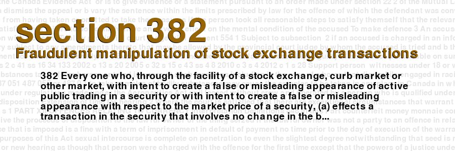 Fraudulent manipulation of stock exchange transactions
