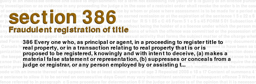 Fraudulent registration of title