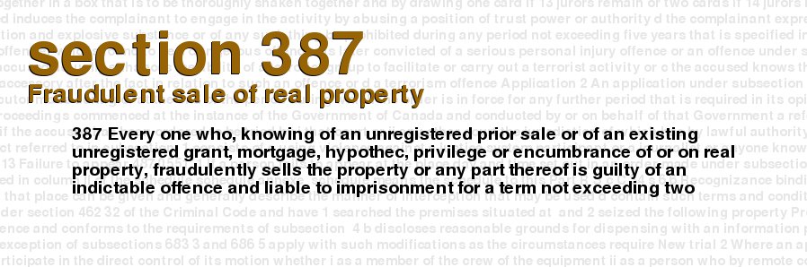 Fraudulent sale of real property