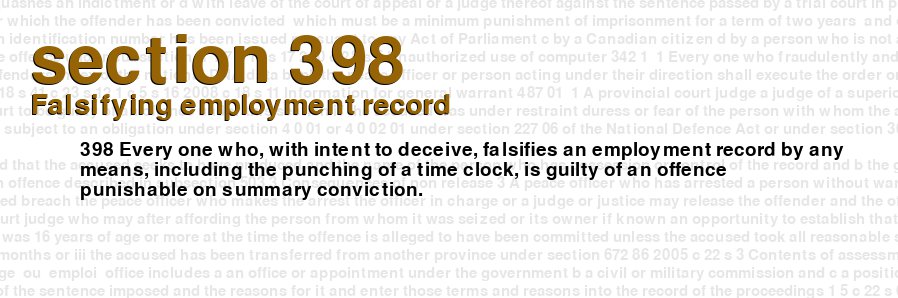 Falsifying employment record