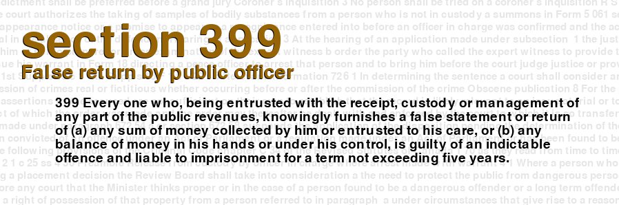 False return by public officer