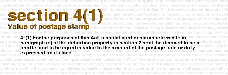 Value of postage stamp
