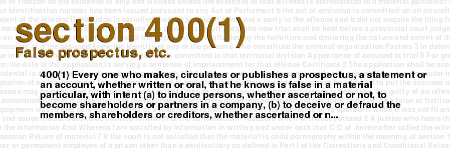 False prospectus, etc.