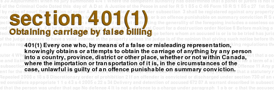 Obtaining carriage by false billing
