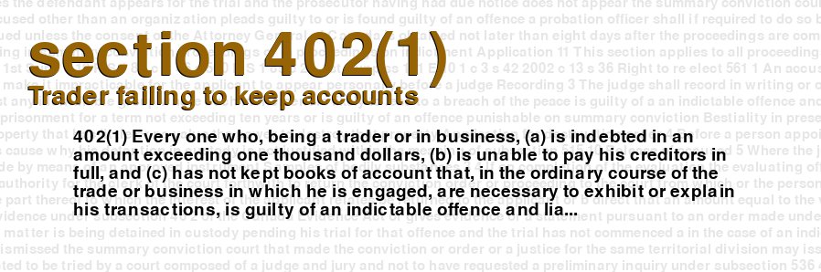 Trader failing to keep accounts