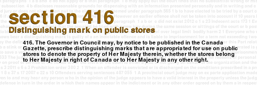 Distinguishing mark on public stores