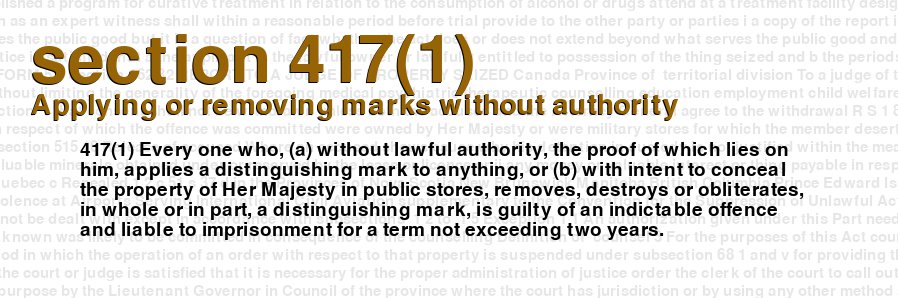 Applying or removing marks without authority