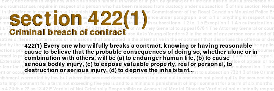 Criminal breach of contract