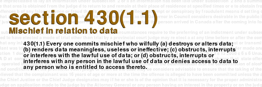 Mischief in relation to data