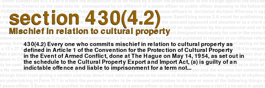 Mischief in relation to cultural property