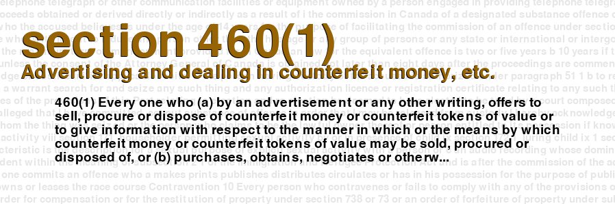 Advertising and dealing in counterfeit money, etc.