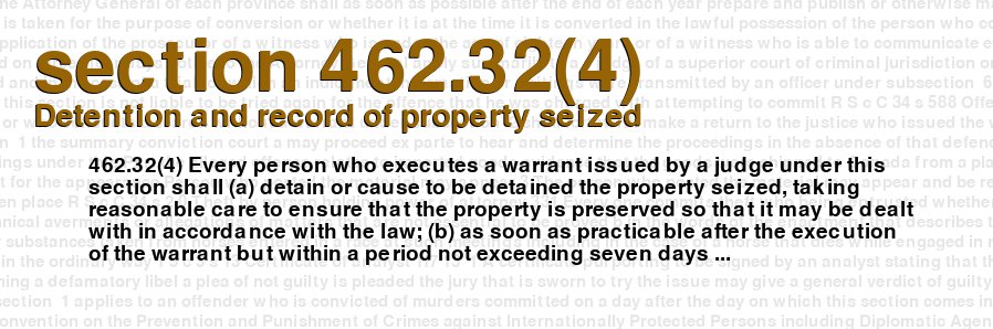 Detention and record of property seized
