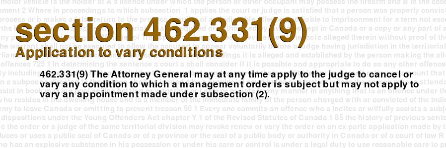Application to vary conditions